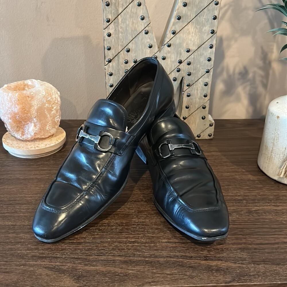 Salvatore Ferragamo Men's 'Dinamo' Black Leather Loafers Size US 10.5 - D